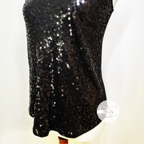 EXPRESS Sequin Tank Top Sleeveless Sparkle Shimmer Size XS - Picture 4 of 9